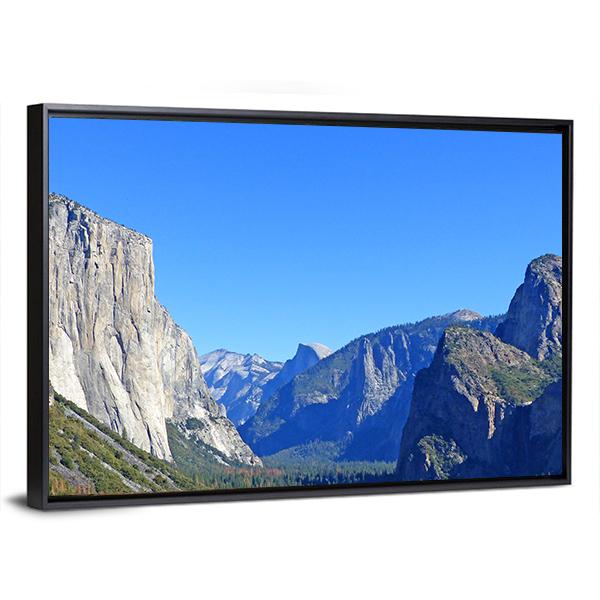 Rock El Capitan In Yosemite National Park Canvas Wall Art-3 Horizontal-Gallery Wrap-25" x 16"-Tiaracle