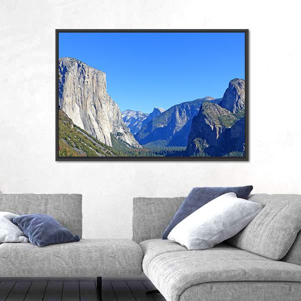 Rock El Capitan In Yosemite National Park Canvas Wall Art-3 Horizontal-Gallery Wrap-25" x 16"-Tiaracle