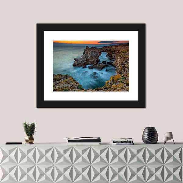 Rock Formation Arch In Bulgaria Canvas Wall Art-1 Piece-Framed Print-20" x 16"-Tiaracle