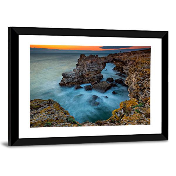 Rock Formation Arch In Bulgaria Canvas Wall Art-5 Horizontal-Gallery Wrap-22" x 12"-Tiaracle