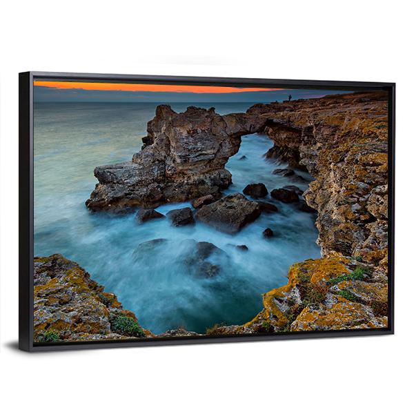 Rock Formation Arch In Bulgaria Canvas Wall Art-5 Horizontal-Gallery Wrap-22" x 12"-Tiaracle
