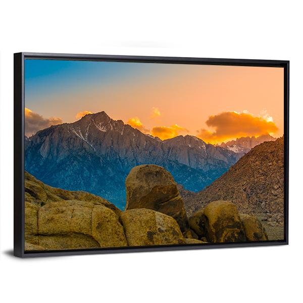 Rock Formations Of Alabama Hills Canvas Wall Art-3 Horizontal-Gallery Wrap-25" x 16"-Tiaracle