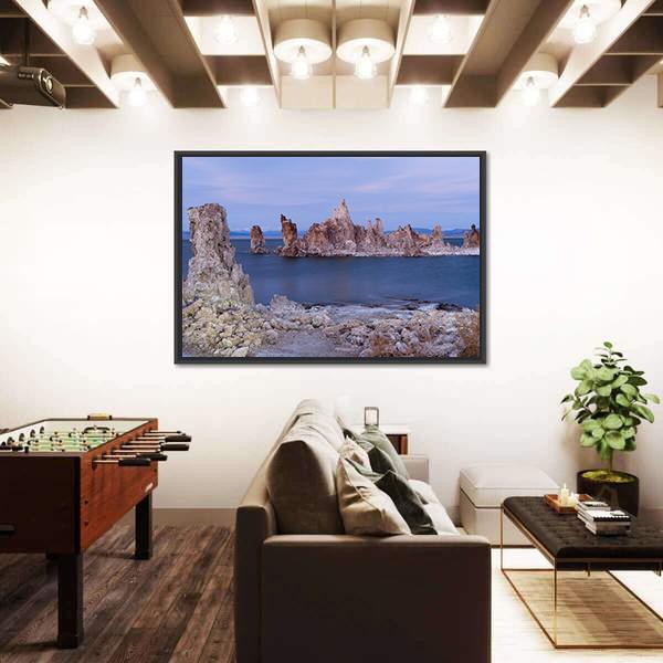 Rock Salt Tufa Formations In Mono Lake California Canvas Wall Art-3 Horizontal-Gallery Wrap-25" x 16"-Tiaracle