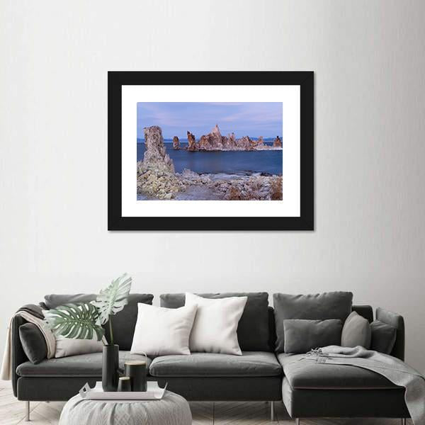 Rock Salt Tufa Formations In Mono Lake California Canvas Wall Art-3 Horizontal-Gallery Wrap-25" x 16"-Tiaracle