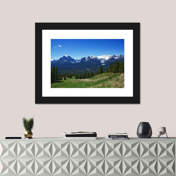 Rockies Mountains In banff Canada Canvas Wall Art-1 Piece-Framed Print-20" x 16"-Tiaracle