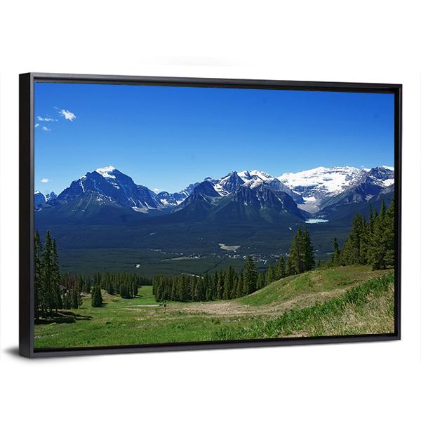 Rockies Mountains In banff Canada Canvas Wall Art-3 Horizontal-Gallery Wrap-25" x 16"-Tiaracle