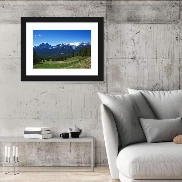 Rockies Mountains In banff Canada Canvas Wall Art-3 Horizontal-Gallery Wrap-25" x 16"-Tiaracle