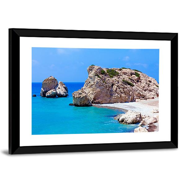 Rocks Of Aphrodite In Paphos Canvas Wall Art-3 Horizontal-Gallery Wrap-25" x 16"-Tiaracle