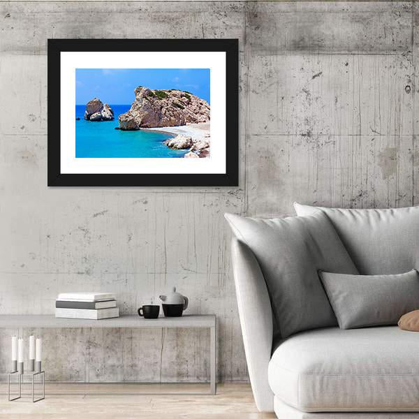 Rocks Of Aphrodite In Paphos Canvas Wall Art-3 Horizontal-Gallery Wrap-25" x 16"-Tiaracle