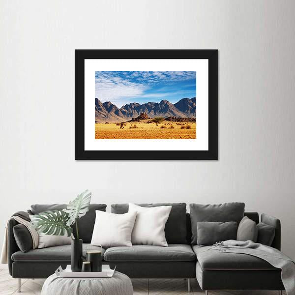 Rocks Of Namib Desert Canvas Wall Art-1 Piece-Framed Print-20" x 16"-Tiaracle