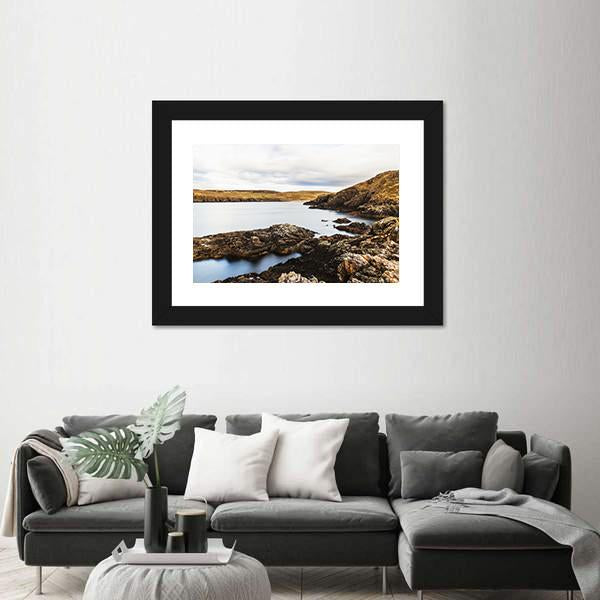 Rocks On Coast At Farr Bay Beach Canvas Wall Art-3 Horizontal-Gallery Wrap-25" x 16"-Tiaracle
