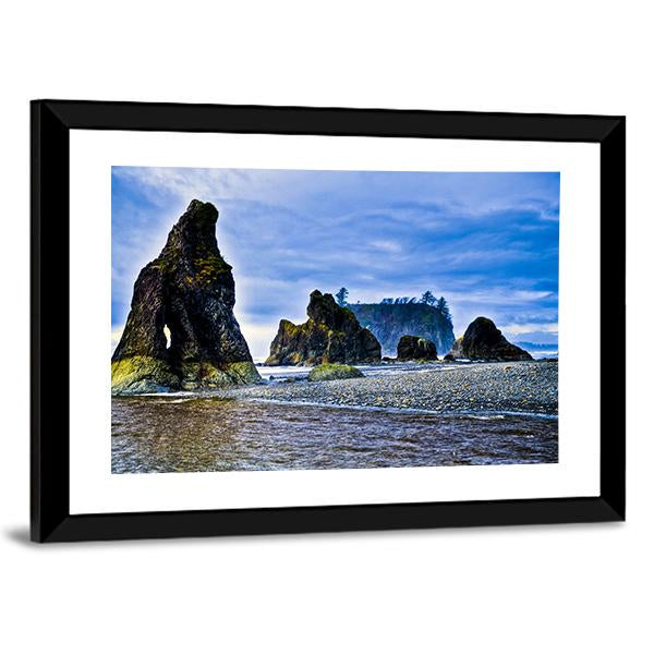 Rocky Coast Of Ruby Beach Canvas Wall Art-3 Horizontal-Gallery Wrap-25" x 16"-Tiaracle