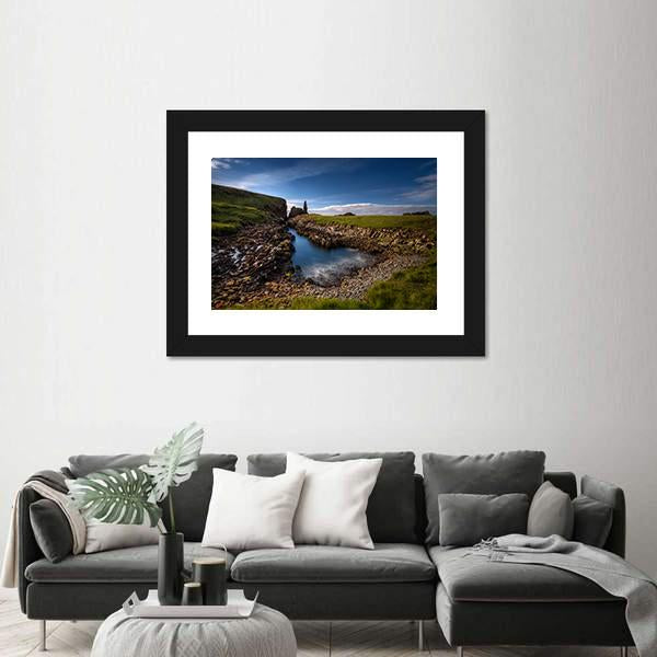 Rocky Coastline In Scotland Canvas Wall Art-1 Piece-Framed Print-30" x 20"-Tiaracle