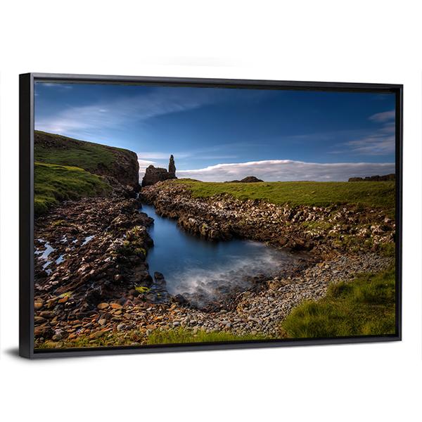 Rocky Coastline In Scotland Canvas Wall Art-3 Horizontal-Gallery Wrap-25" x 16"-Tiaracle