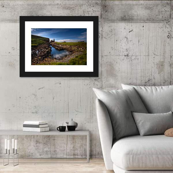 Rocky Coastline In Scotland Canvas Wall Art-5 Horizontal-Gallery Wrap-22" x 12"-Tiaracle