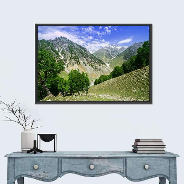 Rocky Mountains Canvas Wall Art-1 Piece-Floating Frame-24" x 16"-Tiaracle