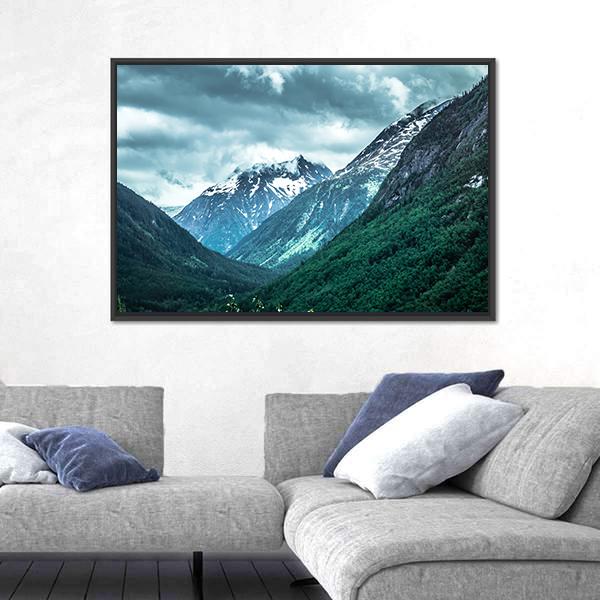 Rocky Mountains On Alaska British Columbia Border Canvas Wall Art-3 Horizontal-Gallery Wrap-25" x 16"-Tiaracle