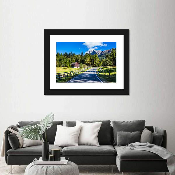 Rocky Peaks And Forested Mountains Canvas Wall Art-3 Horizontal-Gallery Wrap-25" x 16"-Tiaracle