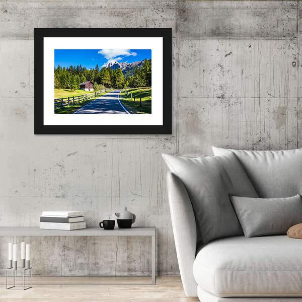 Rocky Peaks And Forested Mountains Canvas Wall Art-3 Horizontal-Gallery Wrap-25" x 16"-Tiaracle