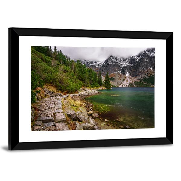 Rocky Road Along Shore Canvas Wall Art-5 Horizontal-Gallery Wrap-22" x 12"-Tiaracle