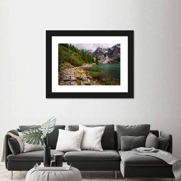 Rocky Road Along Shore Canvas Wall Art-5 Horizontal-Gallery Wrap-22" x 12"-Tiaracle