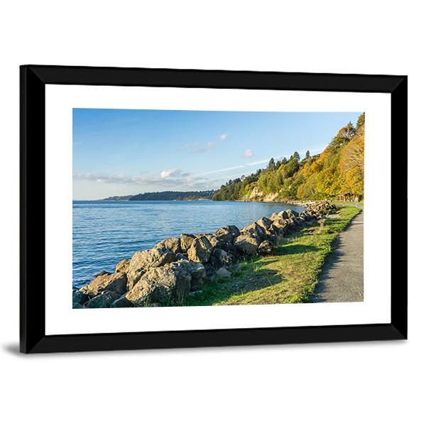 Rocky Shoreline At Saltwater State Park In The Autumn Canvas Wall Art-3 Horizontal-Gallery Wrap-25" x 16"-Tiaracle