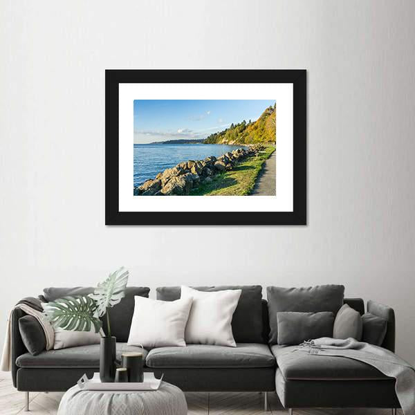 Rocky Shoreline At Saltwater State Park In The Autumn Canvas Wall Art-3 Horizontal-Gallery Wrap-25" x 16"-Tiaracle