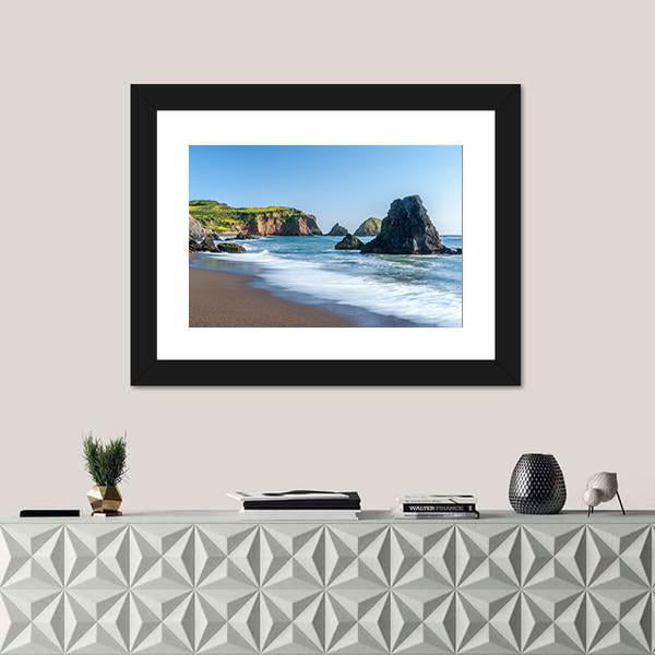 Rodeo Beach In California Canvas Wall Art-1 Piece-Framed Print-20" x 16"-Tiaracle