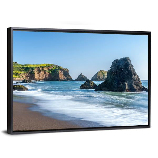 Rodeo Beach In California Canvas Wall Art-3 Horizontal-Gallery Wrap-25" x 16"-Tiaracle