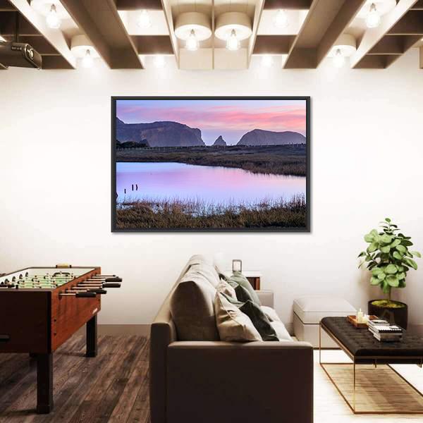 Rodeo Lagoon In Dusk Colors Canvas Wall Art-3 Horizontal-Gallery Wrap-25" x 16"-Tiaracle