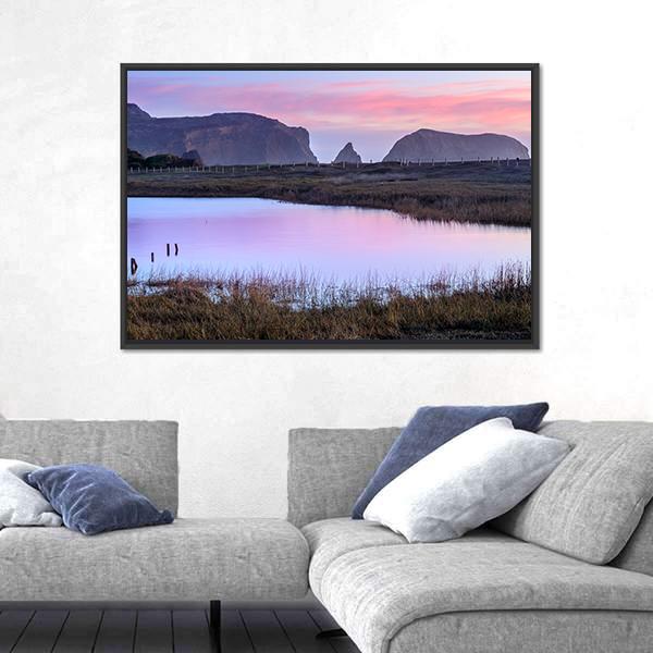 Rodeo Lagoon In Dusk Colors Canvas Wall Art-3 Horizontal-Gallery Wrap-25" x 16"-Tiaracle