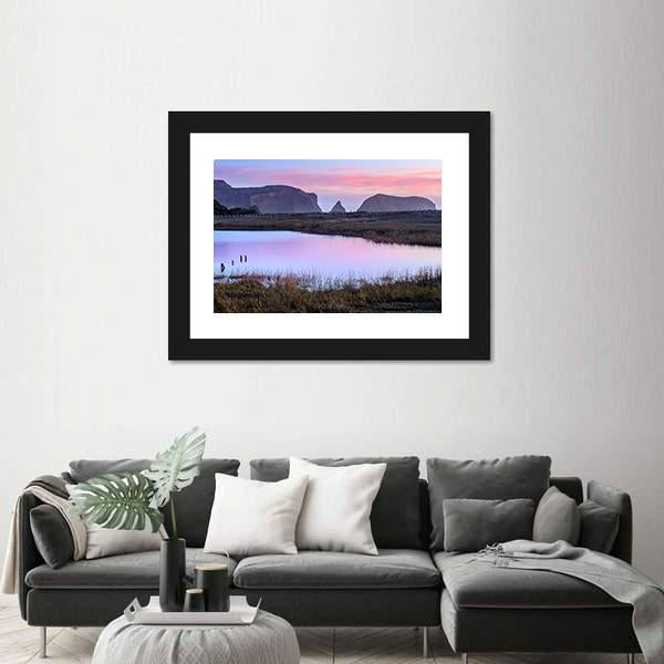 Rodeo Lagoon In Dusk Colors Canvas Wall Art-3 Horizontal-Gallery Wrap-25" x 16"-Tiaracle