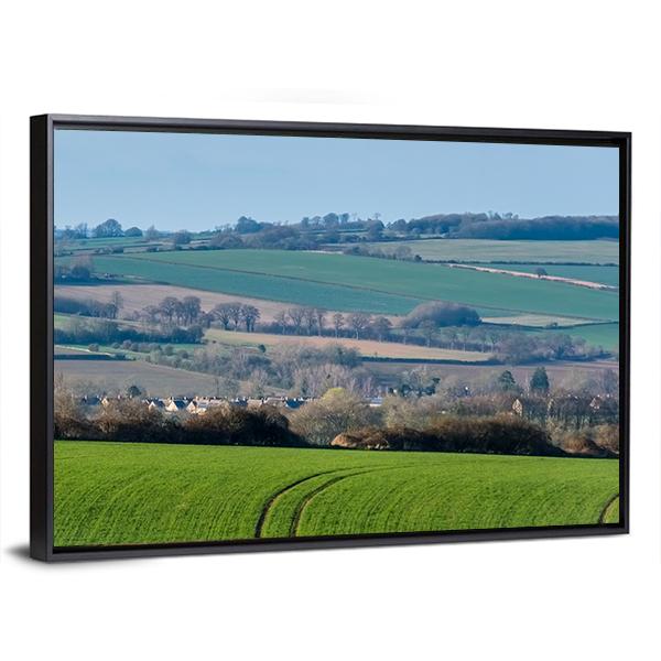 Rolling Oxfordshire Countryside Canvas Wall Art-3 Horizontal-Gallery Wrap-25" x 16"-Tiaracle