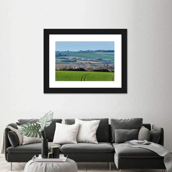 Rolling Oxfordshire Countryside Canvas Wall Art-3 Horizontal-Gallery Wrap-25" x 16"-Tiaracle