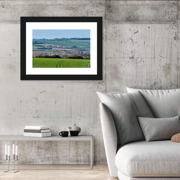 Rolling Oxfordshire Countryside Canvas Wall Art-3 Horizontal-Gallery Wrap-25" x 16"-Tiaracle