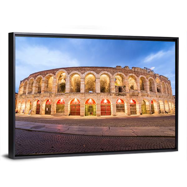 Roman Arena In Verona Italy Canvas Wall Art-3 Horizontal-Gallery Wrap-25" x 16"-Tiaracle