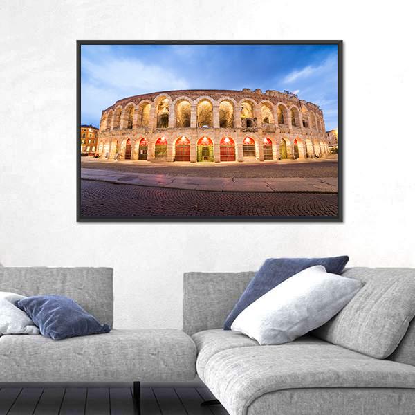 Roman Arena In Verona Italy Canvas Wall Art-3 Horizontal-Gallery Wrap-25" x 16"-Tiaracle