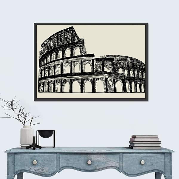 Roman Coliseum Canvas Wall Art-5 Horizontal-Gallery Wrap-22" x 12"-Tiaracle
