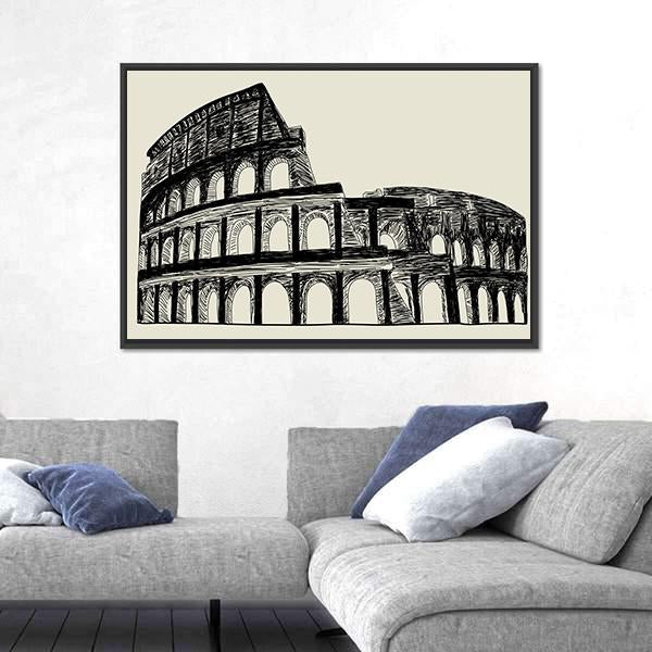 Roman Coliseum Canvas Wall Art-5 Horizontal-Gallery Wrap-22" x 12"-Tiaracle