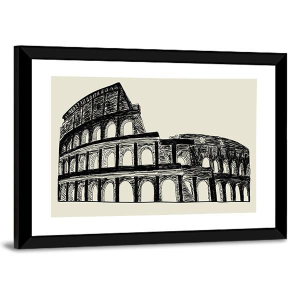 Roman Coliseum Canvas Wall Art-5 Horizontal-Gallery Wrap-22" x 12"-Tiaracle