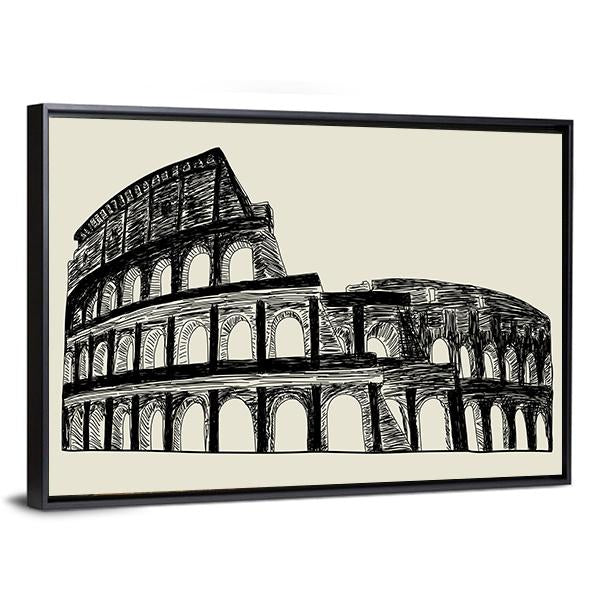Roman Coliseum Canvas Wall Art-5 Horizontal-Gallery Wrap-22" x 12"-Tiaracle