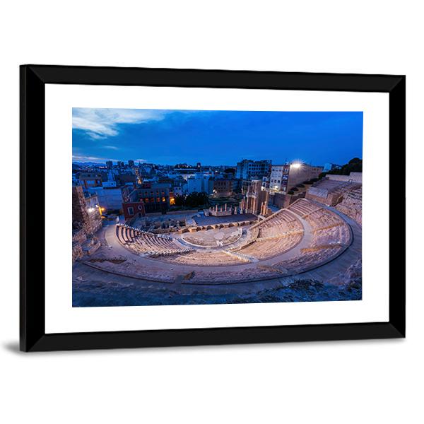 Roman Theatre In Cartagena Canvas Wall Art-3 Horizontal-Gallery Wrap-25" x 16"-Tiaracle