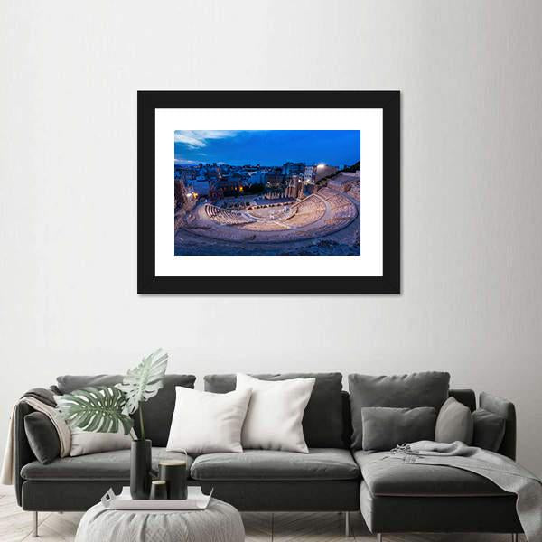 Roman Theatre In Cartagena Canvas Wall Art-3 Horizontal-Gallery Wrap-25" x 16"-Tiaracle