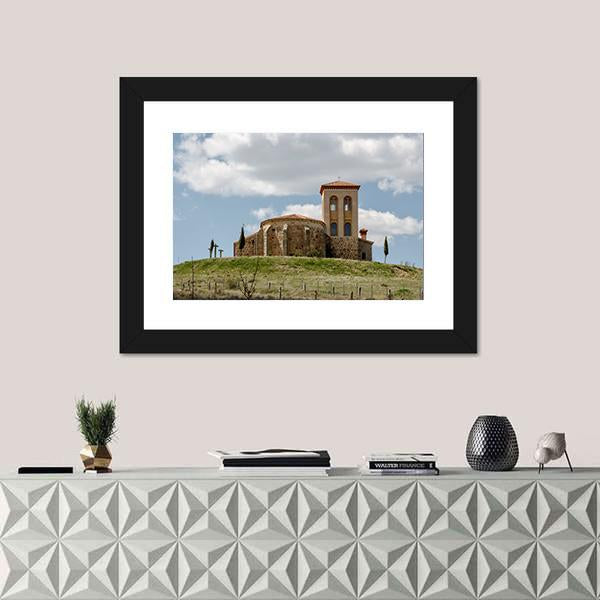 Romanesque Hermitage Of San Cristobal In Spain Canvas Wall Art-1 Piece-Framed Print-20" x 16"-Tiaracle