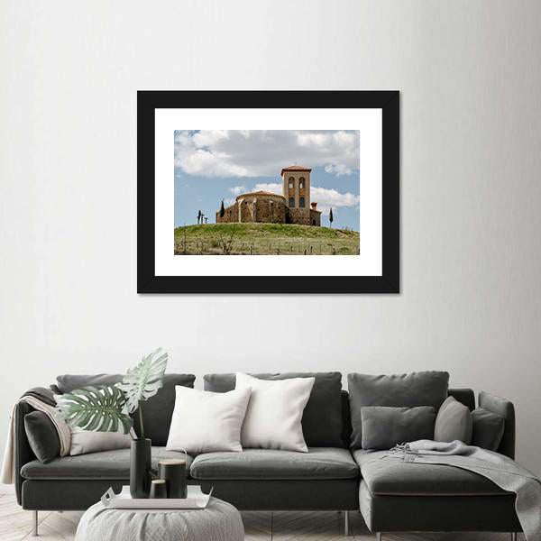 Romanesque Hermitage Of San Cristobal In Spain Canvas Wall Art-1 Piece-Framed Print-42" x 14"-Tiaracle