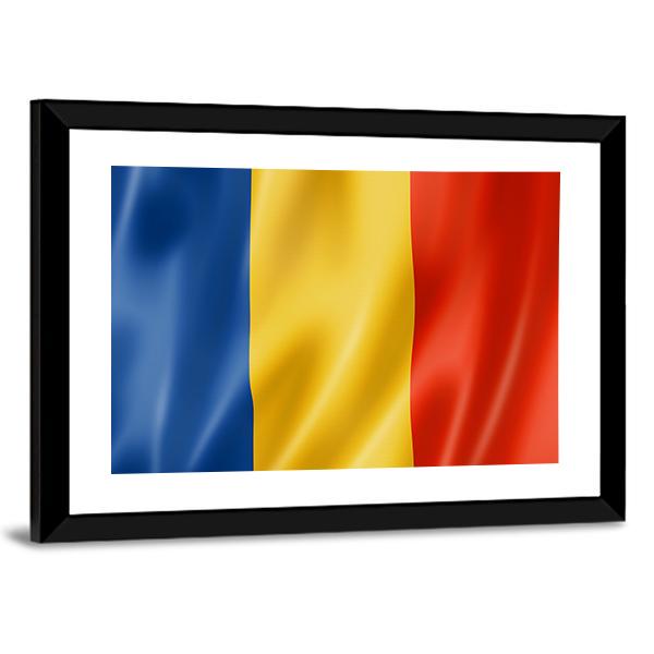 Romania Flag Canvas Wall Art-5 Horizontal-Gallery Wrap-22" x 12"-Tiaracle