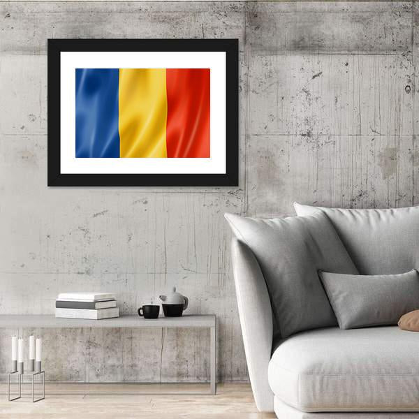Romania Flag Canvas Wall Art-5 Horizontal-Gallery Wrap-22" x 12"-Tiaracle