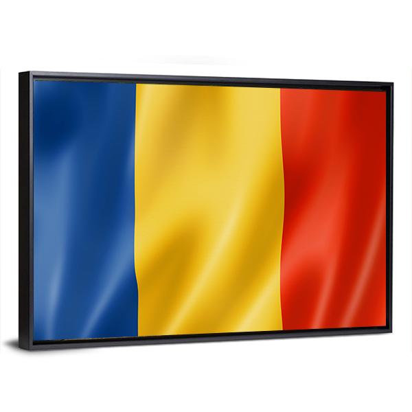 Romania Flag Canvas Wall Art-5 Horizontal-Gallery Wrap-22" x 12"-Tiaracle