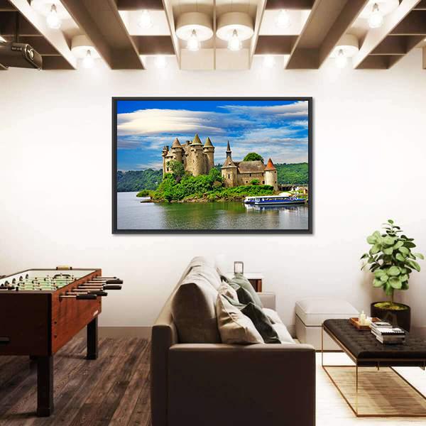 Romantic Castles Of France Canvas Wall Art-1 Piece-Floating Frame-36" x 24"-Tiaracle