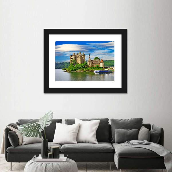 Romantic Castles Of France Canvas Wall Art-1 Piece-Framed Print-42" x 14"-Tiaracle